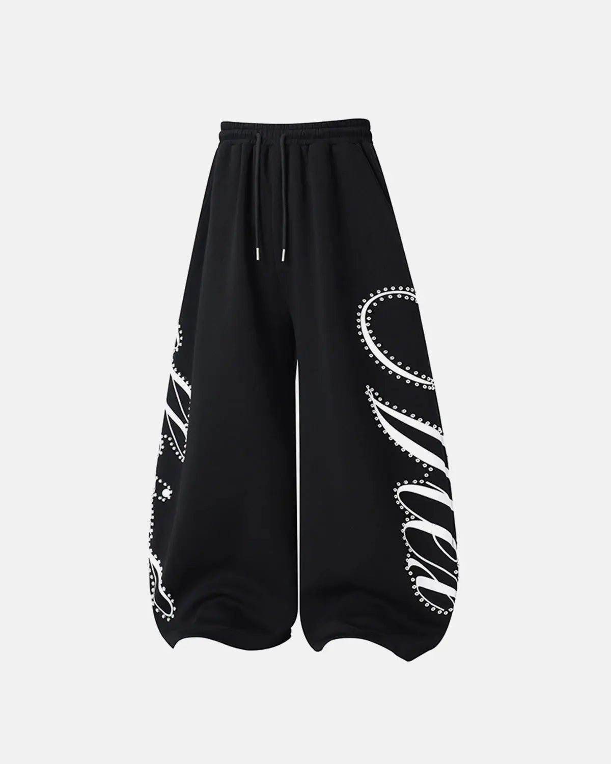 Rhinestone Script Baggy Sweatpants | Inflation Streetwear