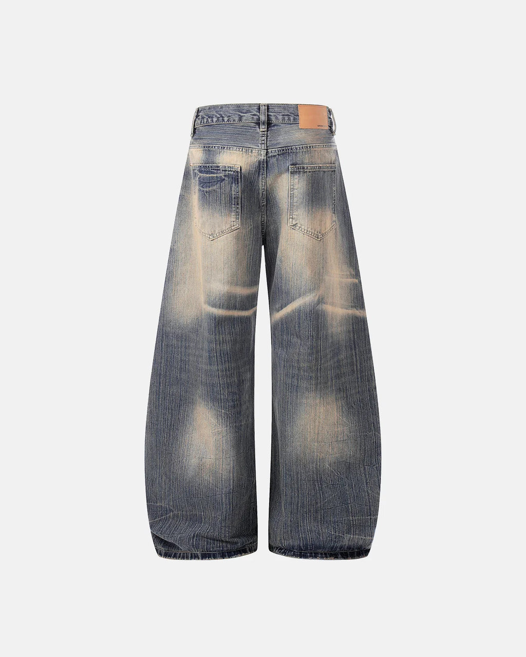 Bamboo Weave Dirty Wash Barrel Jeans | Inflation Streetwear