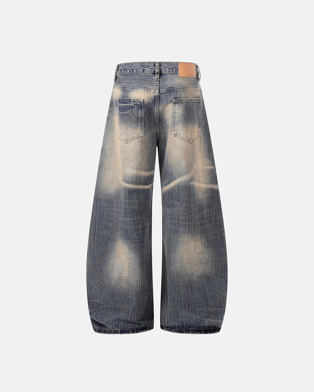 Bamboo Weave Dirty Wash Barrel Jeans | Inflation Streetwear