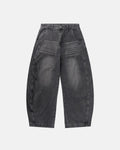 Script Graphic Washed Barrel Jeans | Inflation Streetwear