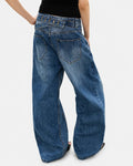 Adjustable Waist Bamboo Weave Baggy Jeans | Inflation Streetwear