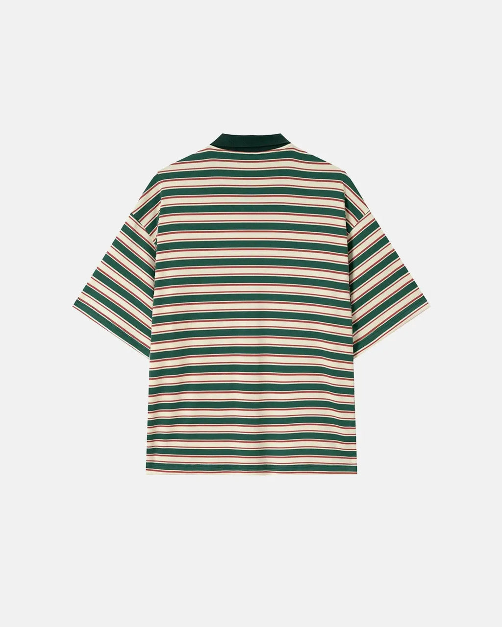 Asymmetric Polo Collar Striped T-Shirt | Inflation Streetwear