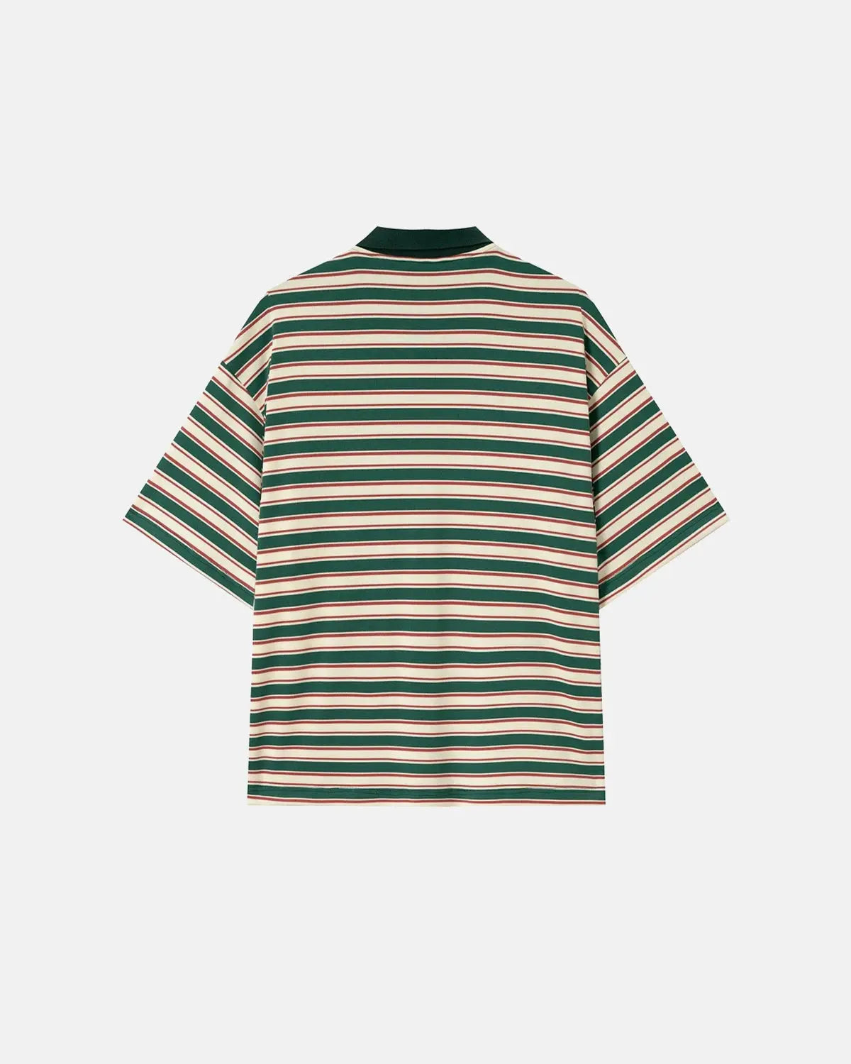Asymmetric Polo Collar Striped T-Shirt | Inflation Streetwear