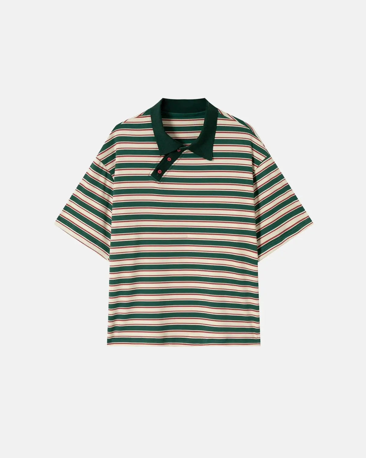 Asymmetric Polo Collar Striped T-Shirt | Inflation Streetwear