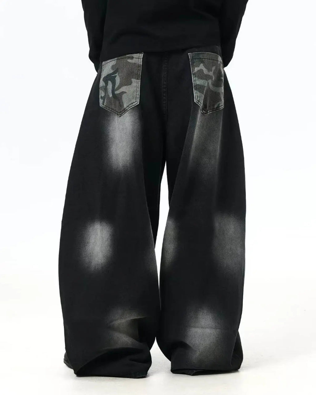 Spray Graphic Camo Barrel Jeans | Inflation Streetwear