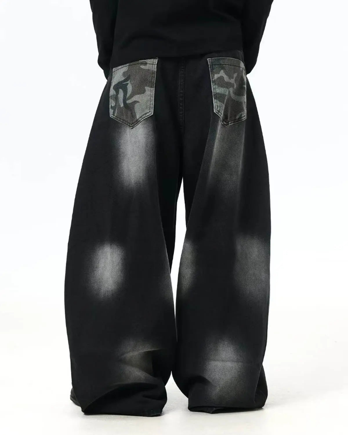 Spray Graphic Camo Barrel Jeans | Inflation Streetwear