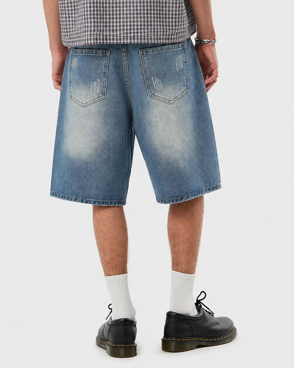 Distressed Washed Knee-Length Jorts | Inflation Streetwear