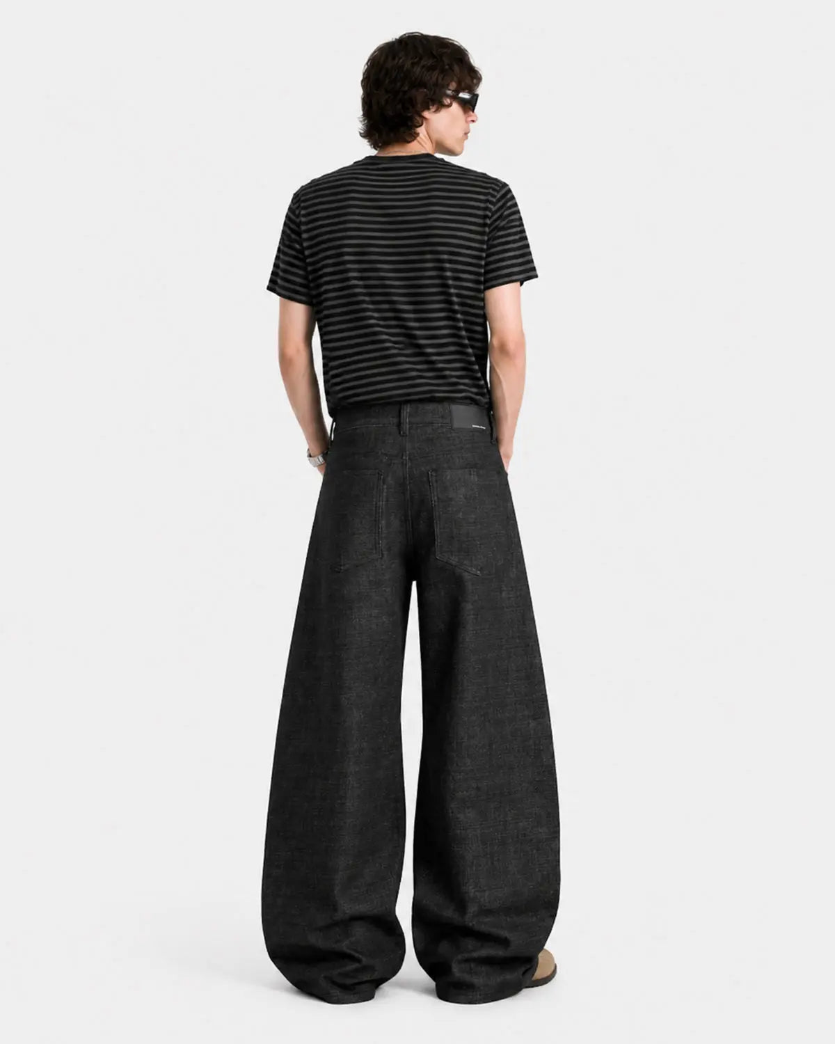 Button Detail Deconstructed Raw Baggy Jeans | Inflation Streetwear