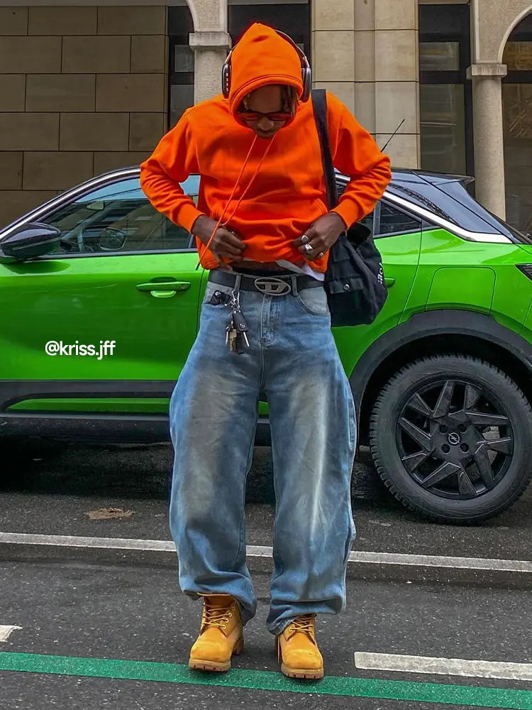 INFLATION Brand Washed Baggy Denim Pants