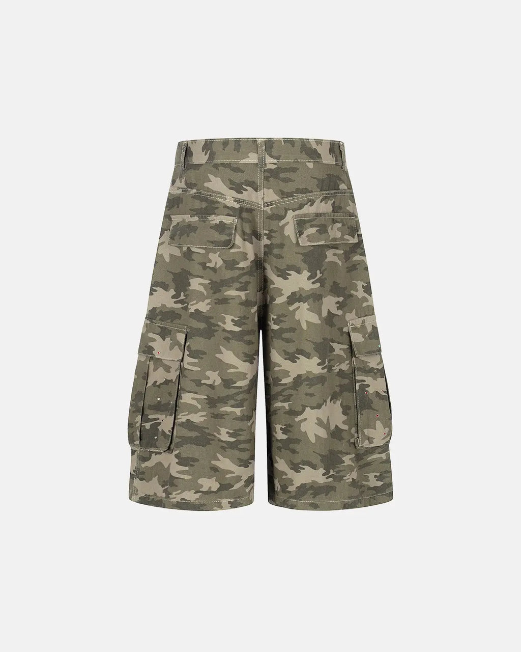Embroidered Camo Cargo Longline Shorts | Inflation Streetwear