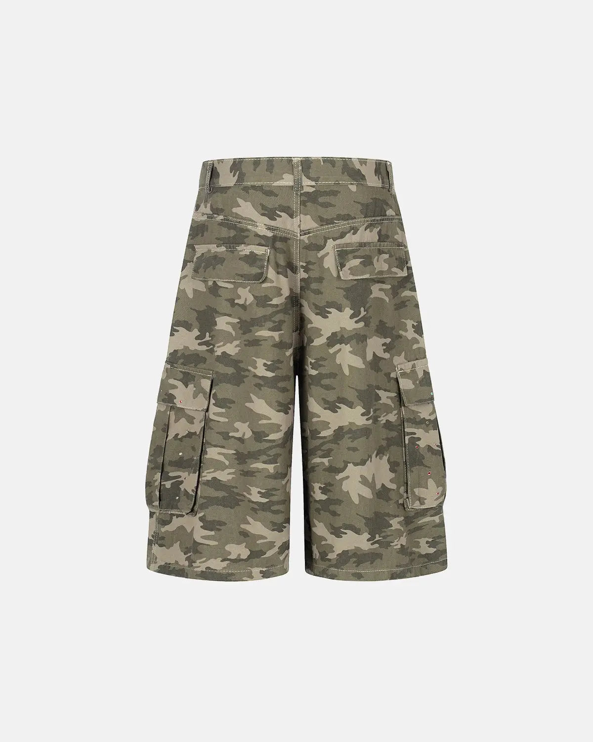 Embroidered Camo Cargo Longline Shorts | Inflation Streetwear